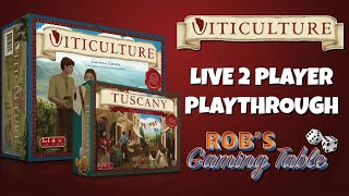 Viticulture Essential Edition with Tuscany Playthrough 2 Players [upl. by Knowlton]