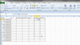 Simple Excel Timesheet [upl. by Lednew]