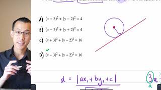 Equation of Circle from Tangent Exam Question [upl. by Boiney]