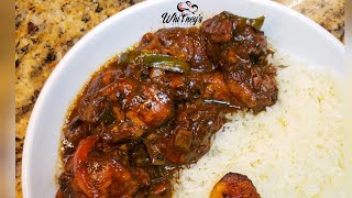 Jamaican Style Brown Stew Chicken Recipe made EASY  Whitneys Kitchen Jamaica [upl. by Uyr]