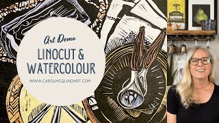 Linocut Watercolour Demo [upl. by Ob]