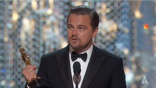 Leonardo DiCaprio winning Best Actor  88th Oscars 2016 [upl. by Yrailih]