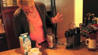 Nespresso Aeroccino Plus Frother Review Frothing Almond Milk [upl. by Syxela560]