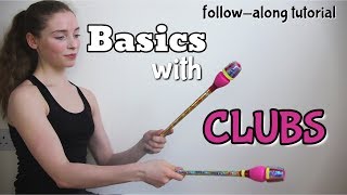 BASIC CLUBS APPARATUS HANDLING FOR RHYTHMIC GYMNASTICS followalong tutorial [upl. by Dieter]